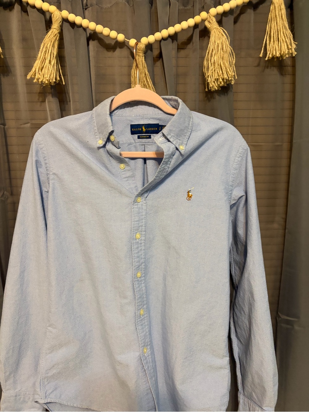 Ralph Lauren Light Blue Button-Down Oxford Shirt with Embroidered Pony
